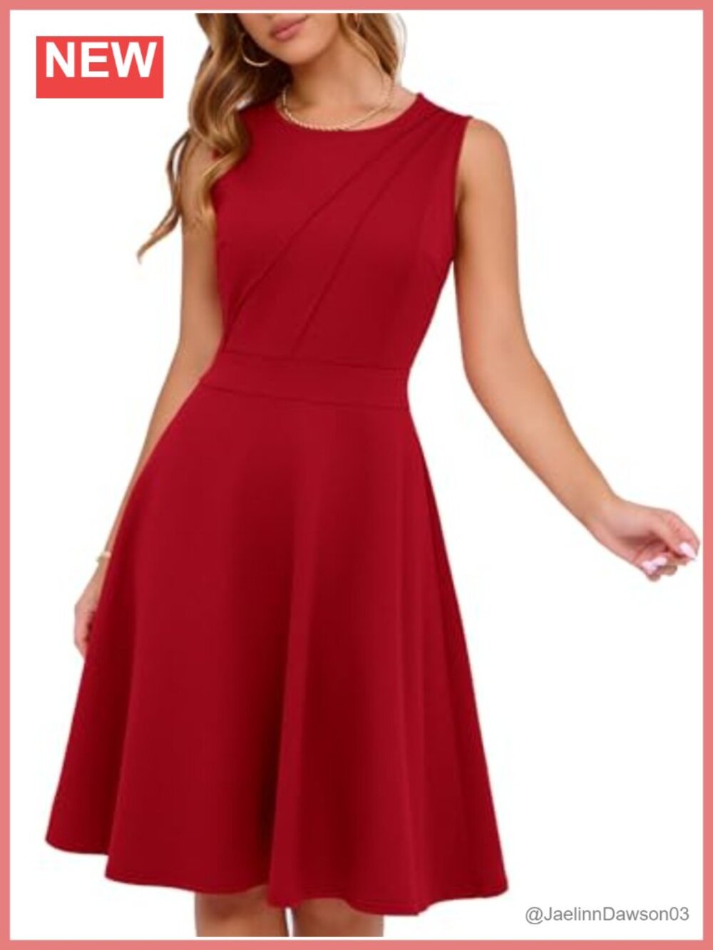 Fit and Flare A-Line Cocktail Dress Sleeveless Knee-Length Semi Formal